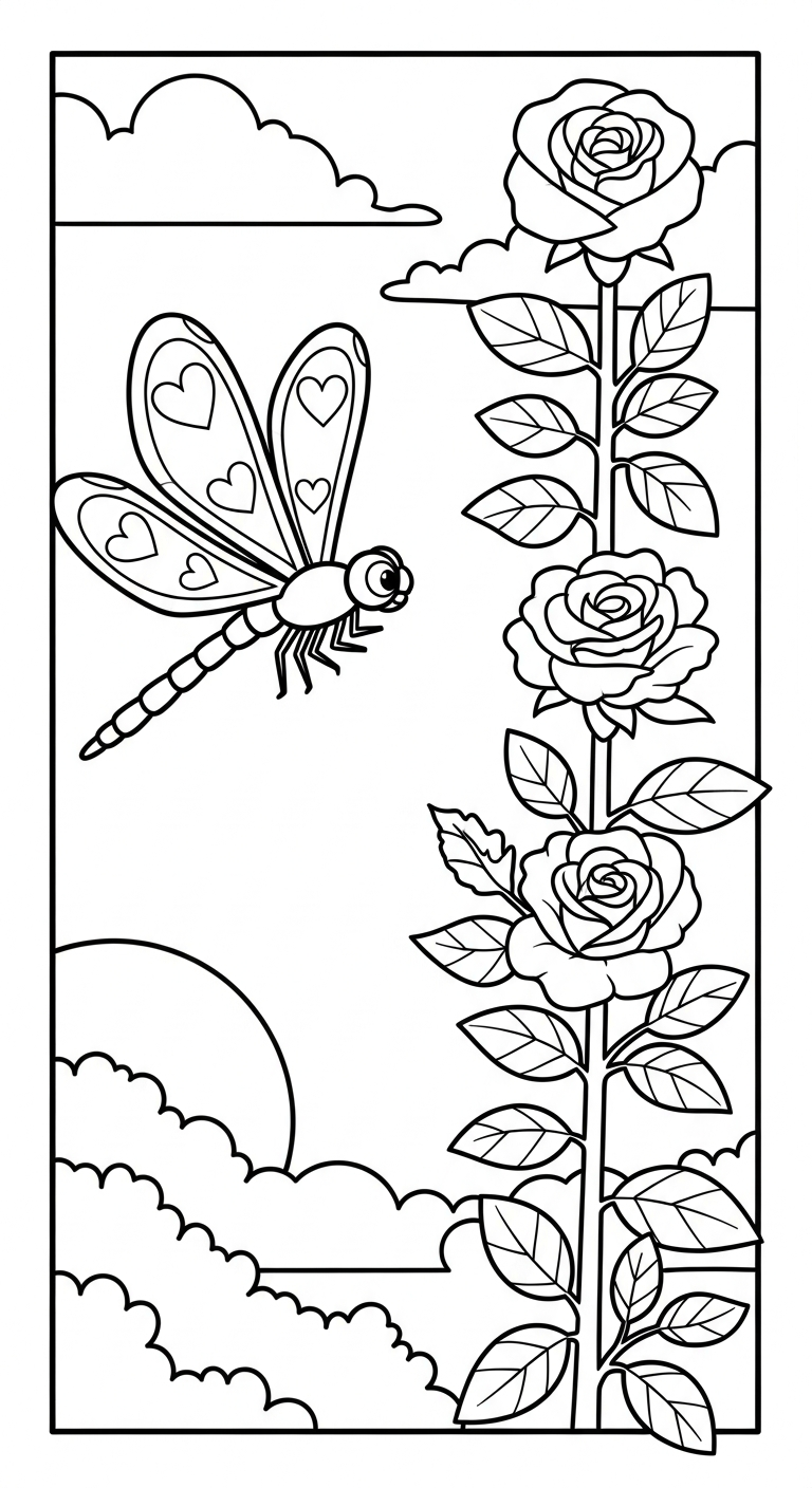 mẫu hình tô màu chuồn chuồn cho bé