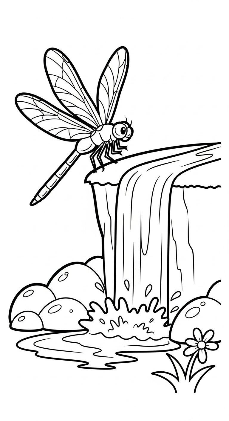 tranh tô màu chuồn chuồn cho bé