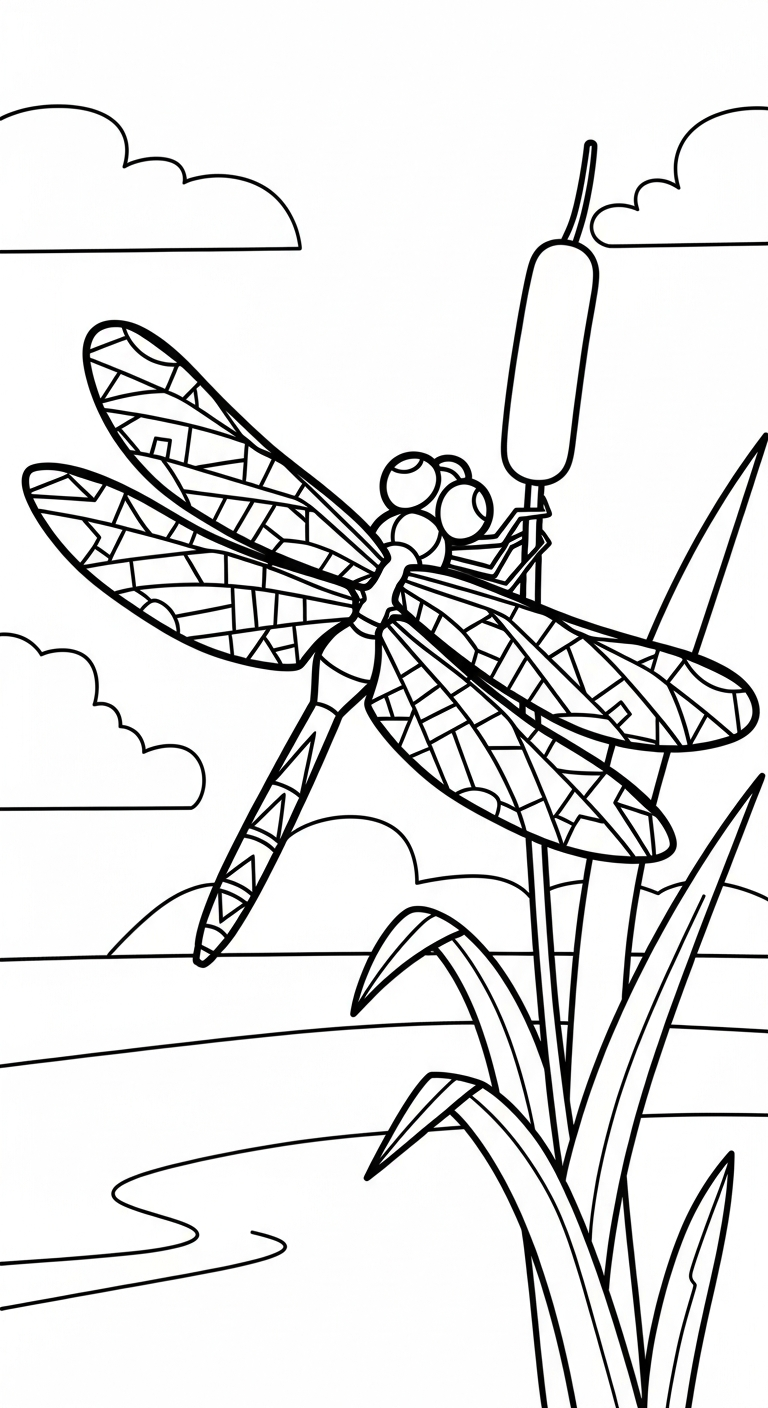 tải hình tô màu chuồn chuồn cho bé 4 tuổi