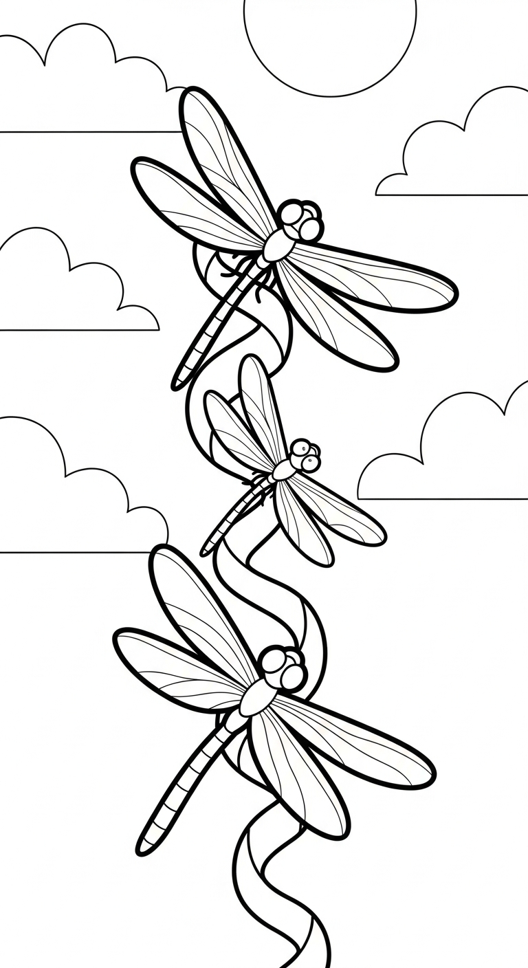 hình tô màu chuồn chuồn cho bé