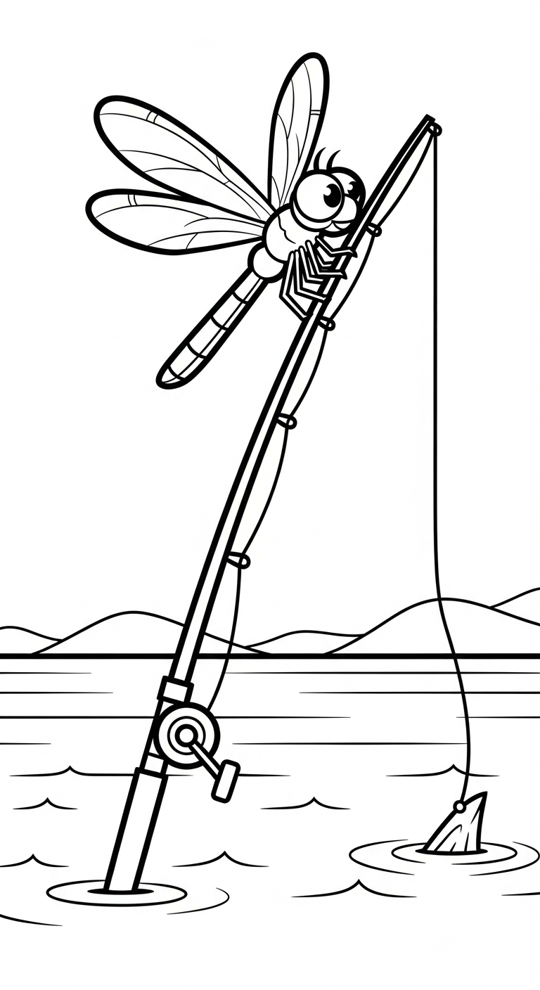 in tranh tô màu chuồn chuồn cho bé 4 tuổi