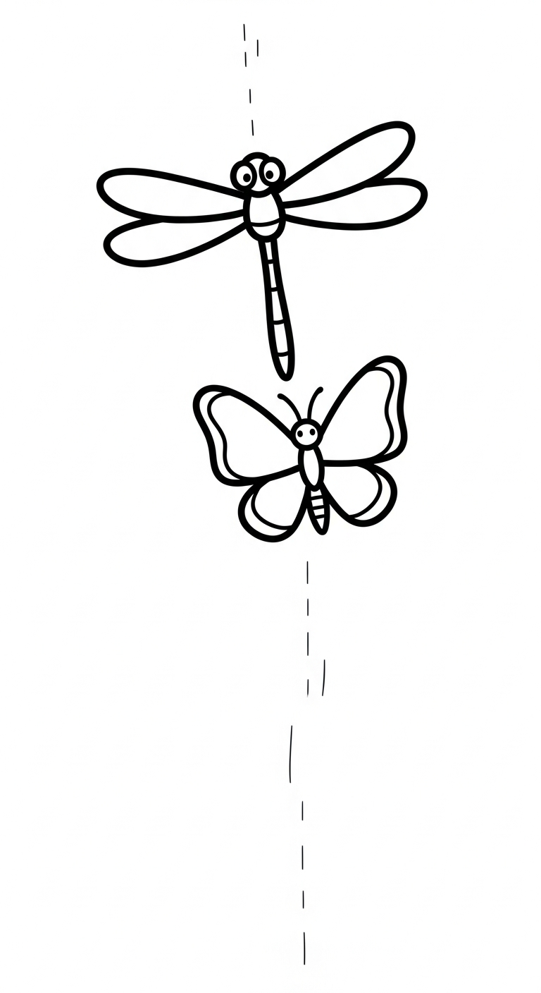 mẫu tranh tô màu chuồn chuồn cho bé