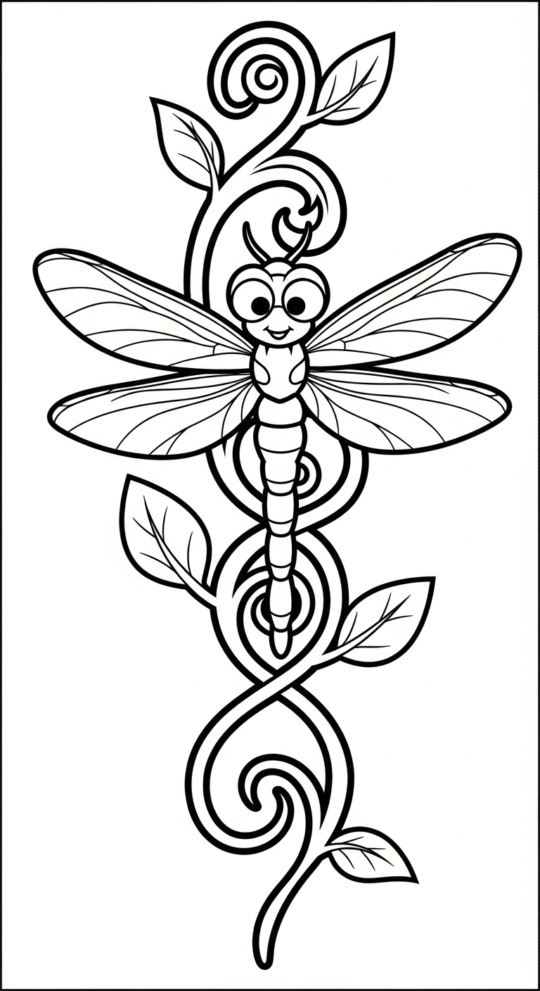 tranh tô màu chuồn chuồn rõ nét