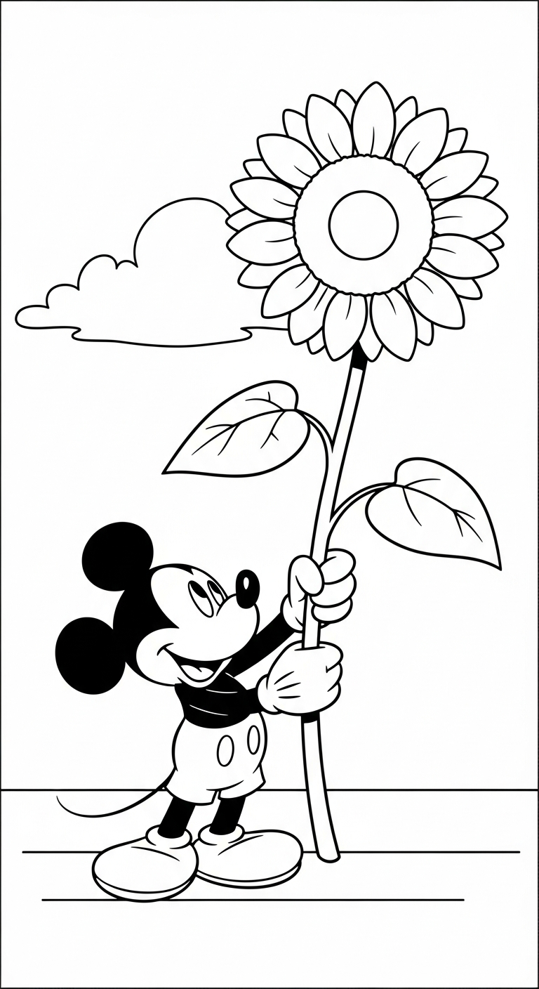 tranh tô màu chuột mickey cho bé 6 tuổi 1