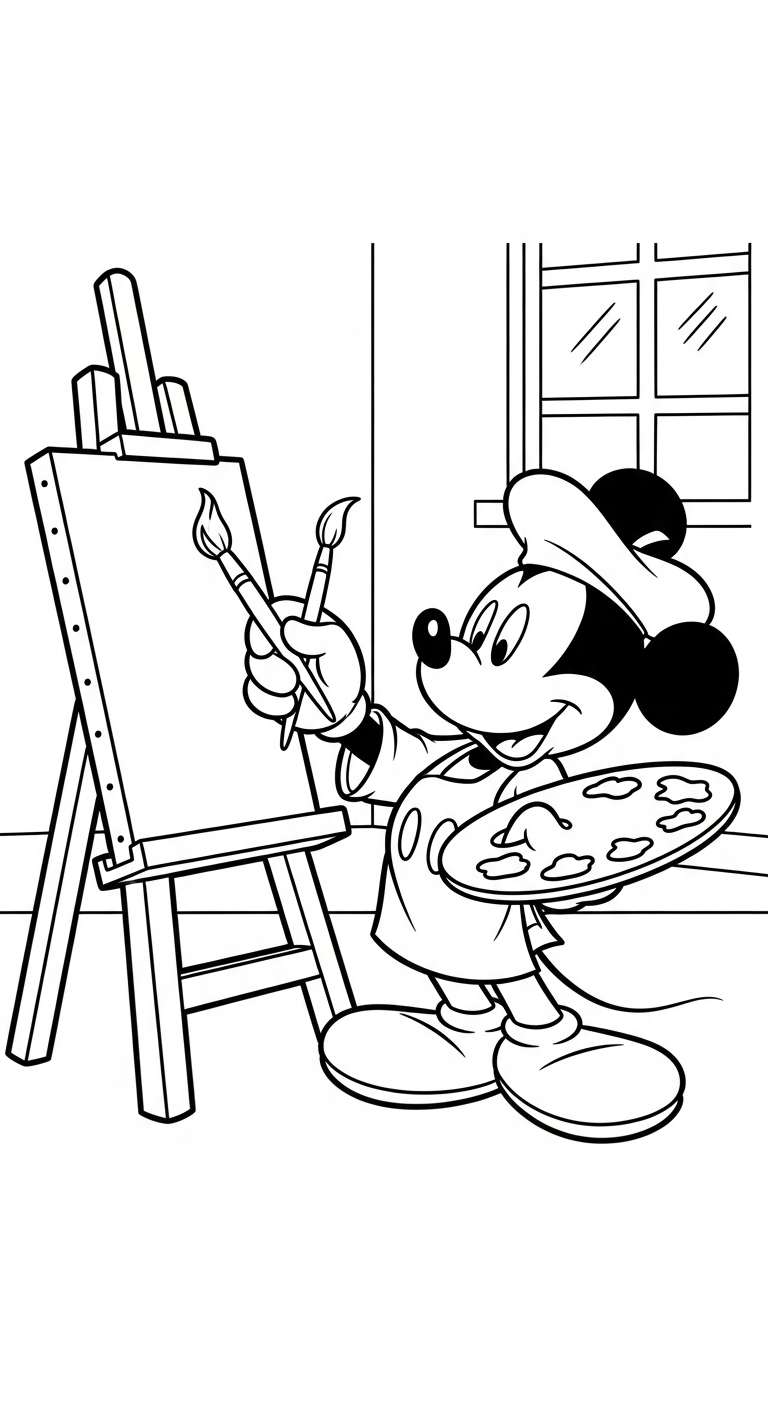 in tranh tô màu chuột mickey cho bé 3 tuổi