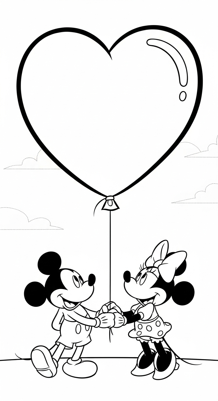 hình tô màu chuột mickey cho bé 3 tuổi