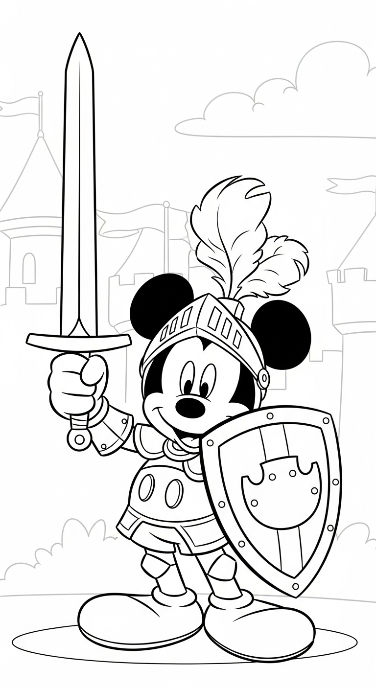 mẫu in tranh tô màu chuột mickey cho bé 1