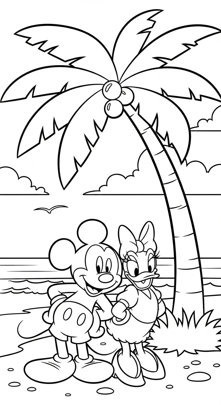 hình tô màu chuột mickey cho bé 8 tuổi miễn phí