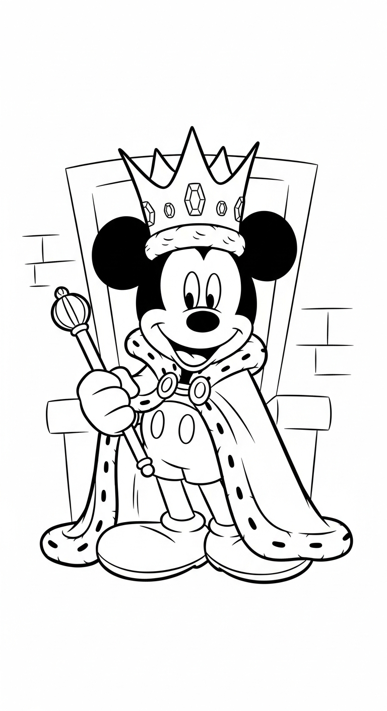 in hình tô màu chuột mickey cho bé