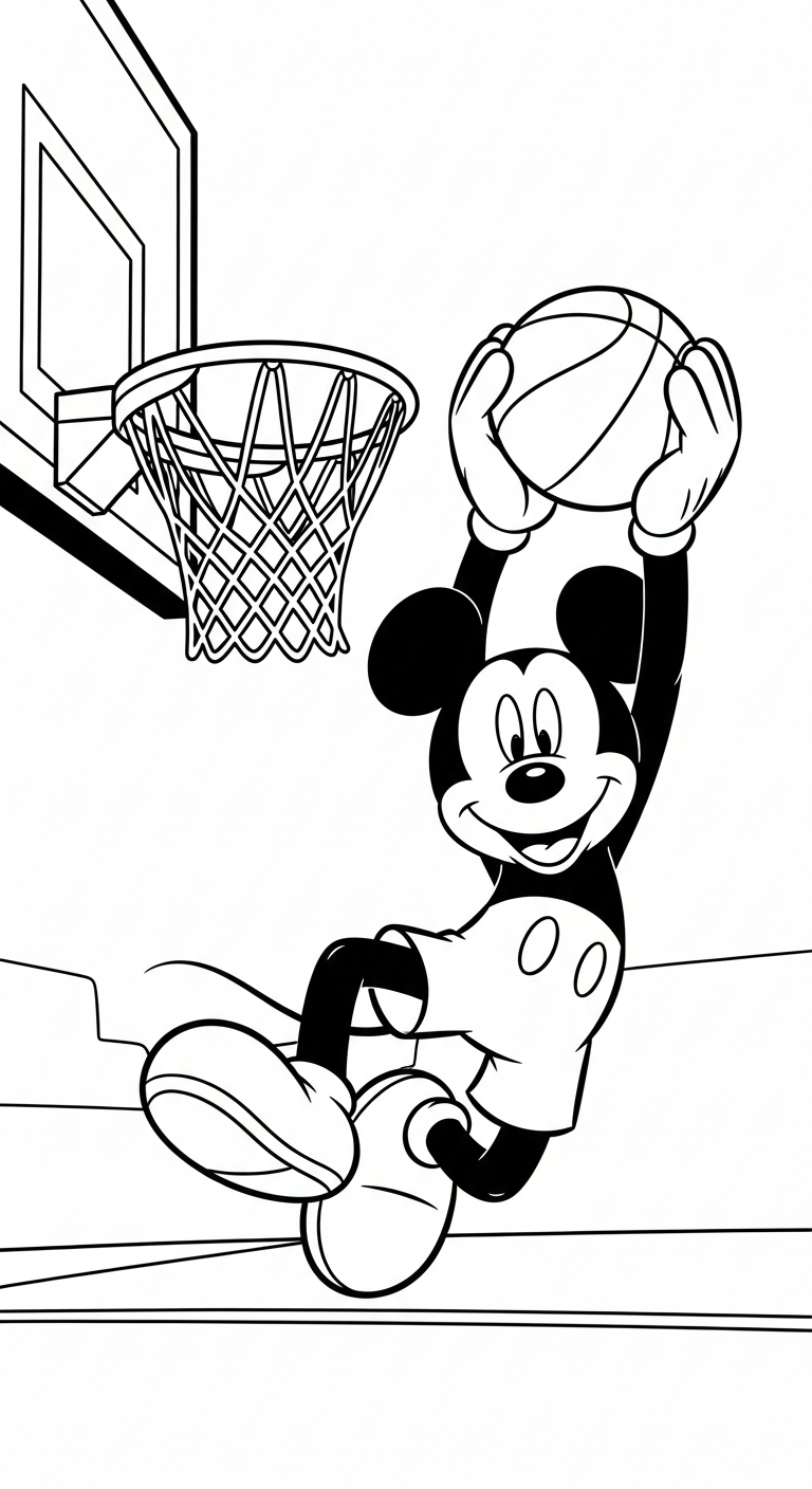 hình tô màu chuột mickey cho bé 6 tuổi miễn phí