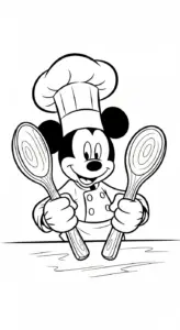 file tranh tô màu chuột mickey cho bé in