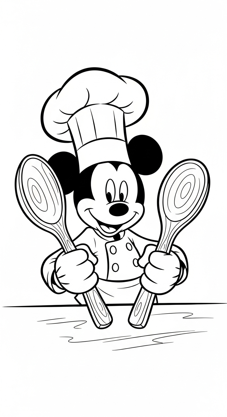 file tranh tô màu chuột mickey cho bé in