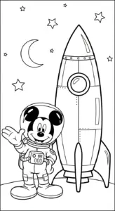 hình tô màu chuột mickey cho bé đơn giản