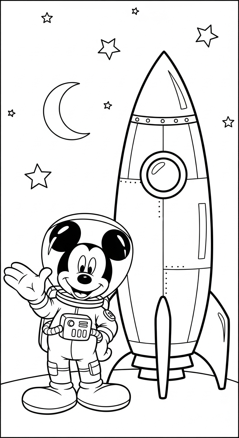 hình tô màu chuột mickey cho bé đơn giản