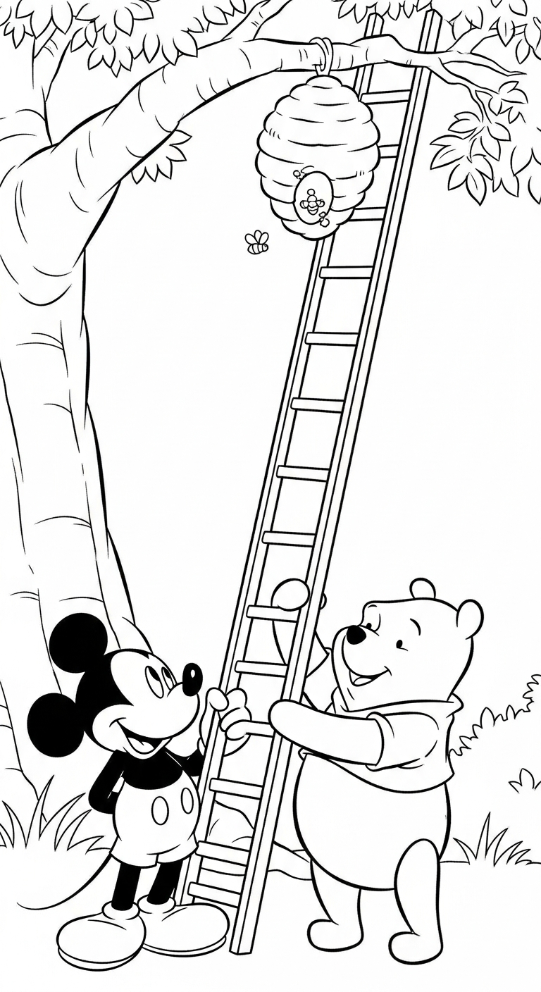 tranh tô màu chuột mickey cho bé 4 tuổi