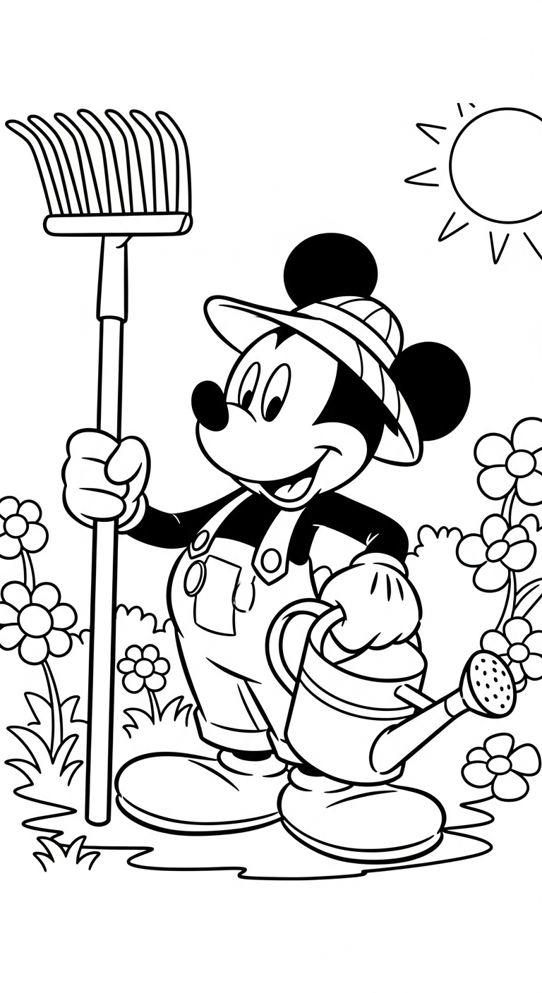 tải tranh tô màu chuột mickey cho bé 5 tuổi