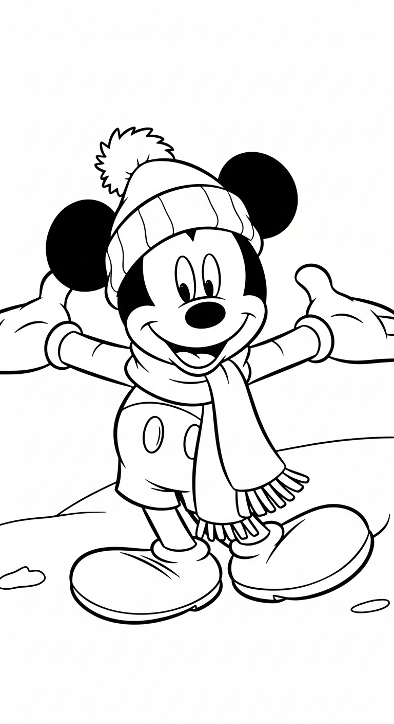 tranh tô màu chuột mickey cho bé 6 tuổi