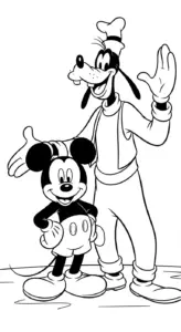 mẫu tranh tô màu chuột mickey cho bé