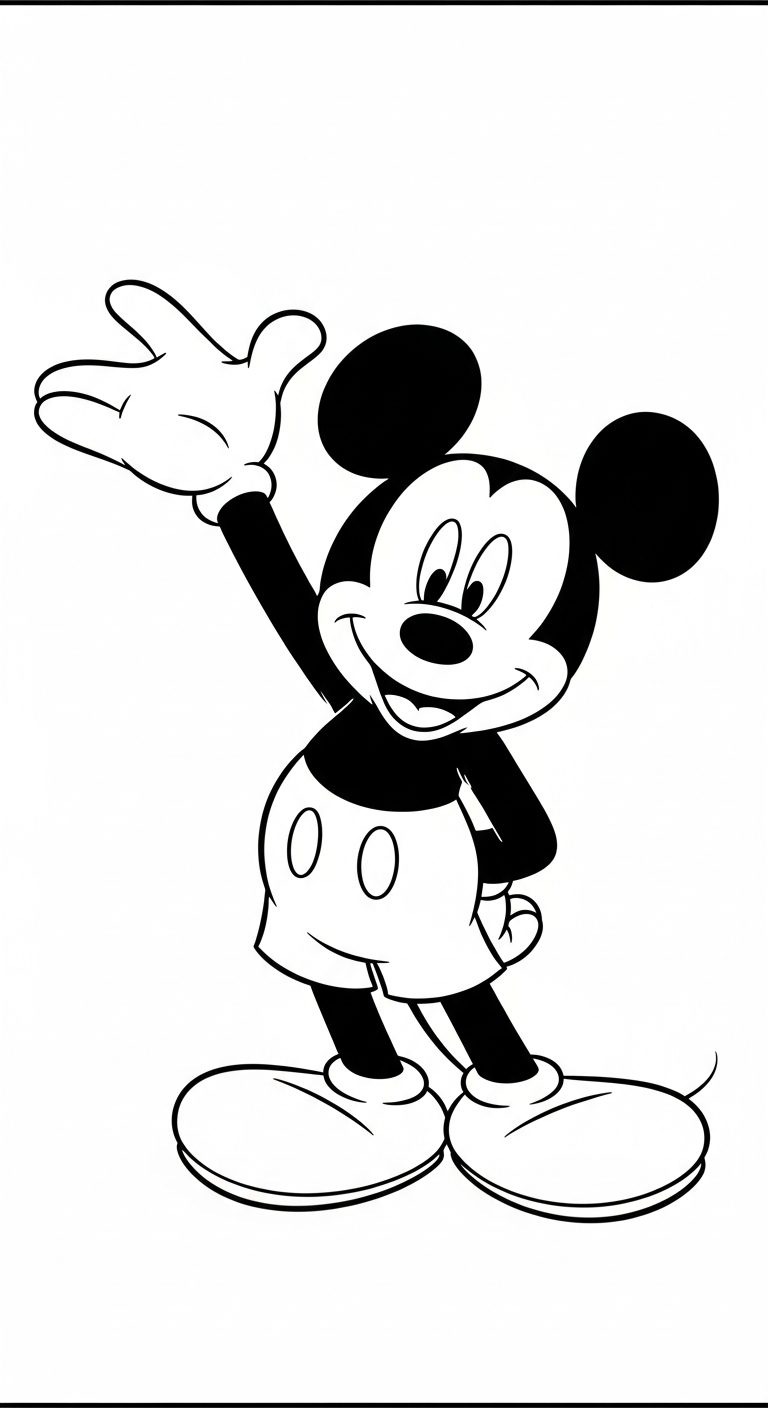 in hình tô màu chuột mickey cho bé 4 tuổi