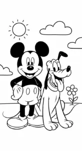 in tranh tô màu chuột mickey cho bé 3 tuổi
