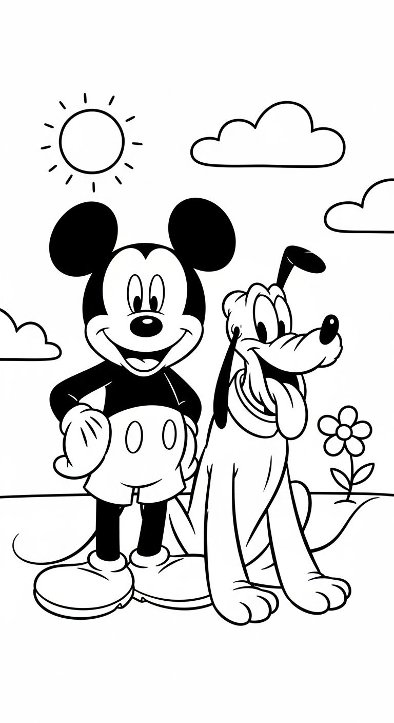 in tranh tô màu chuột mickey cho bé 3 tuổi 1