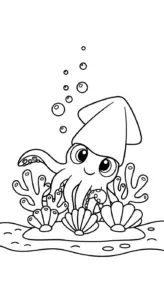 tải hình tô màu con mực