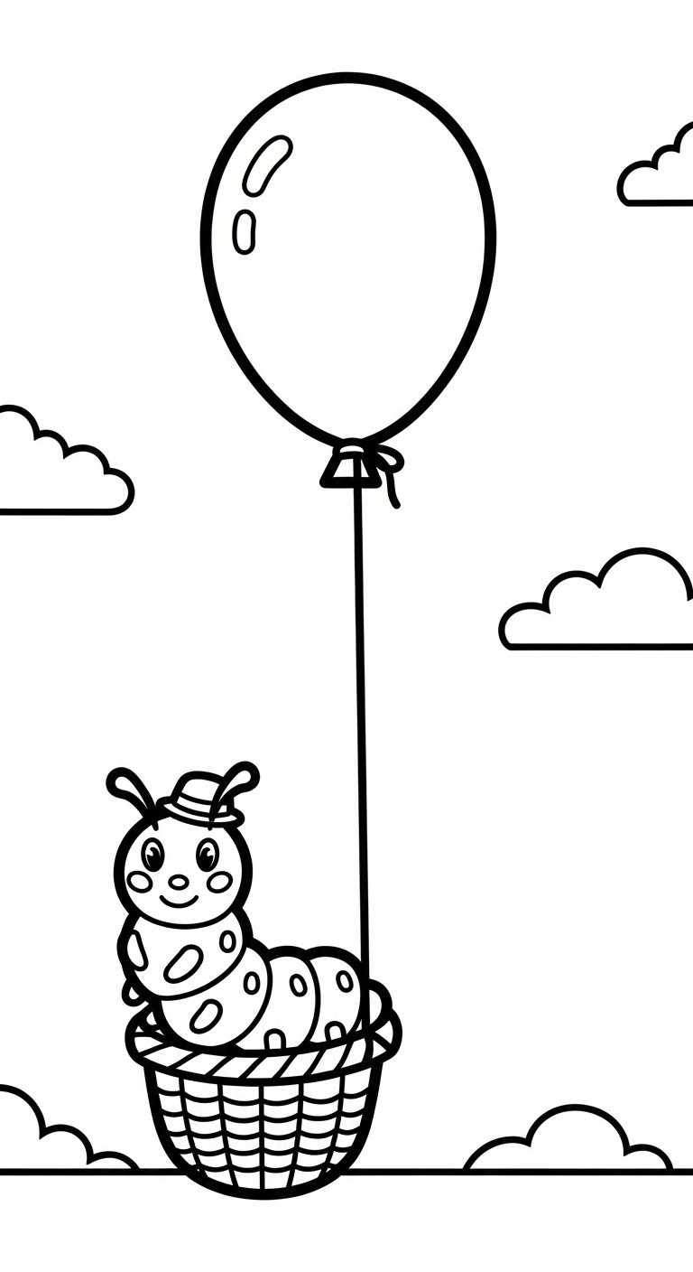 tranh tô màu con sâu cho bé đơn giản 1