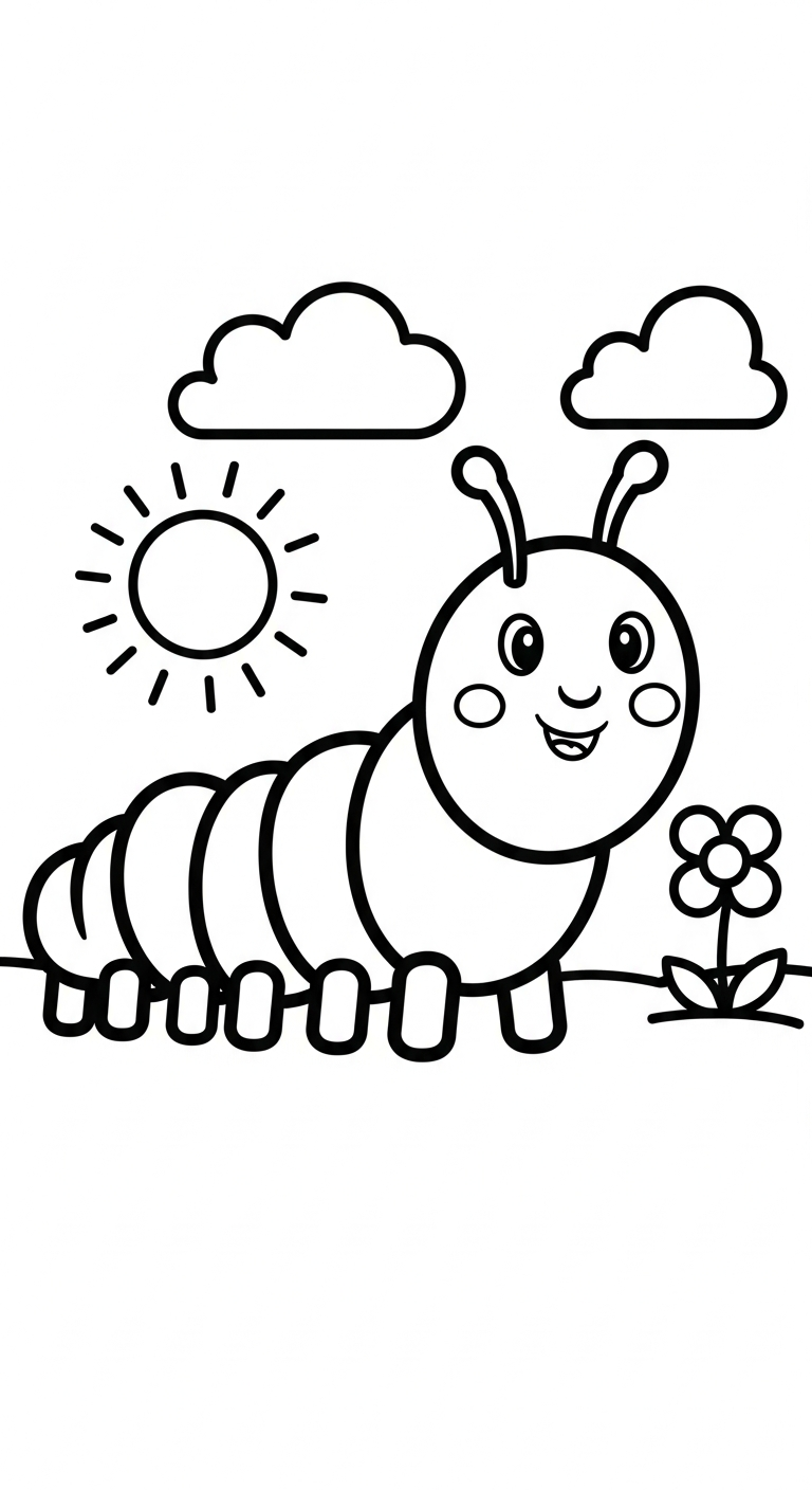 tranh tô màu con sâu cho bé 7 tuổi