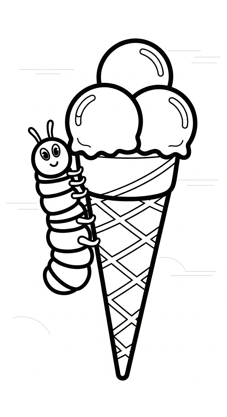 download hình tô màu con sâu cho bé 1