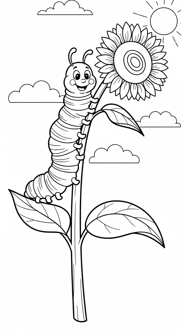 tải file hình tô màu con sâu