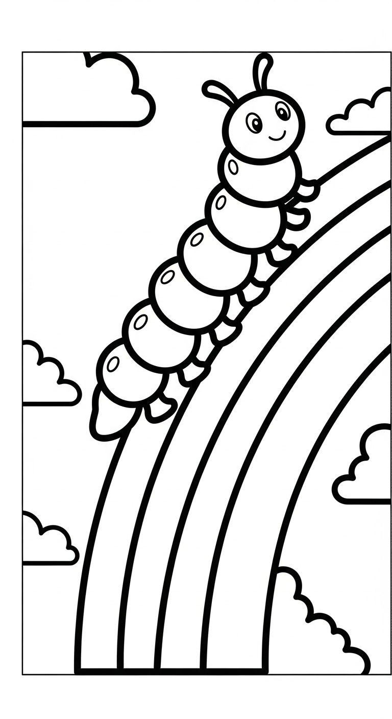 mẫu in hình tô màu con sâu cho bé