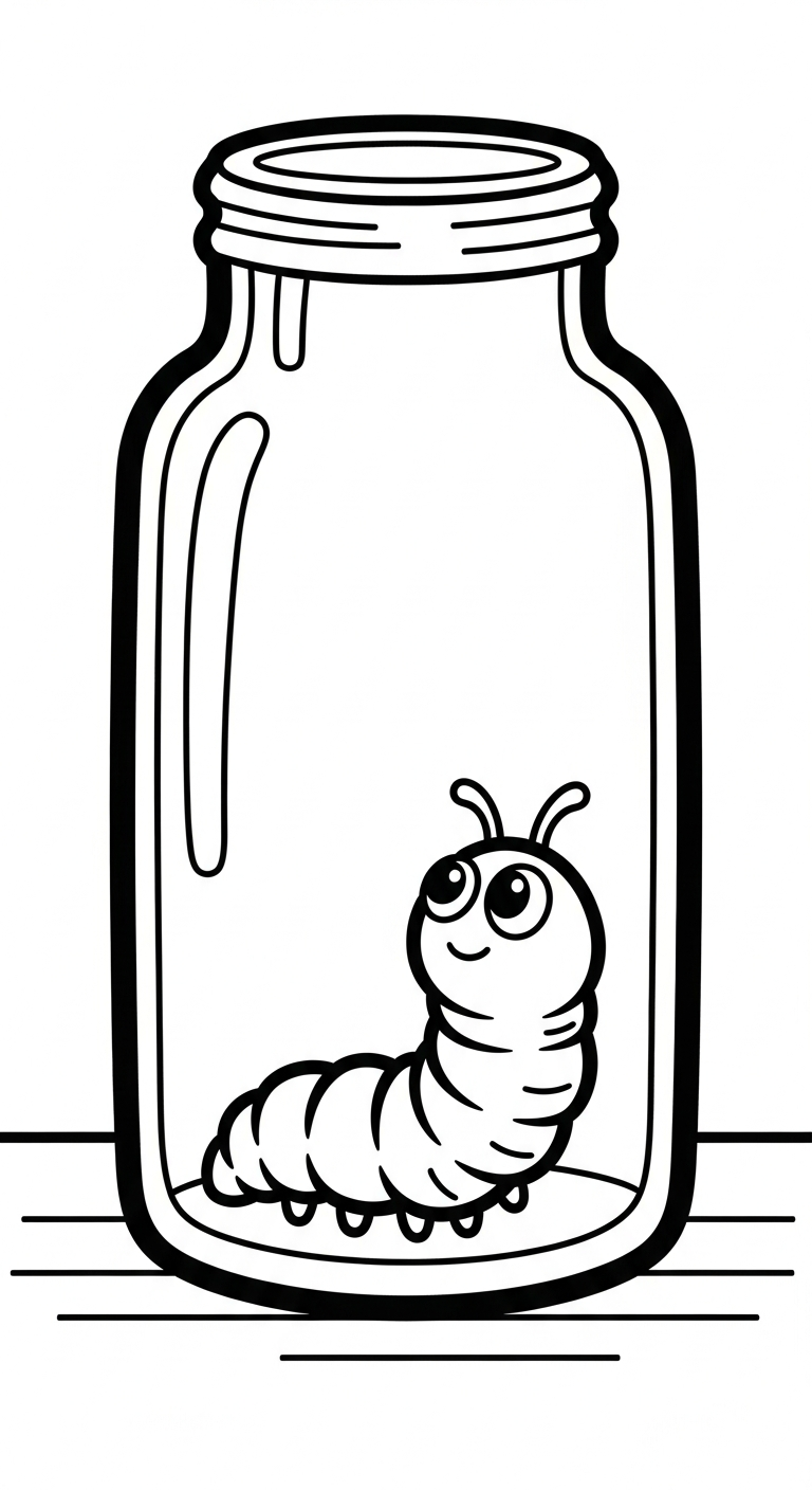 in hình tô màu con sâu cho bé 5 tuổi