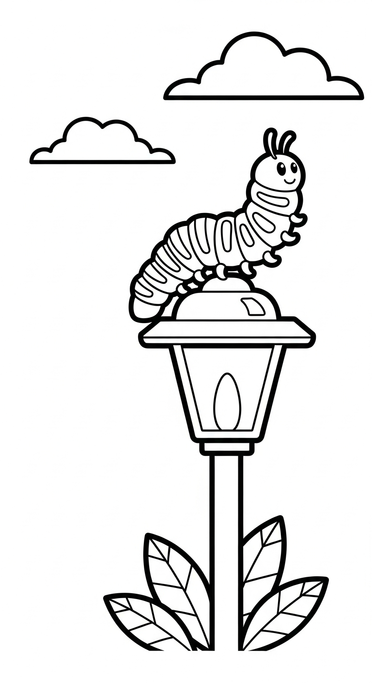 in hình tô màu con sâu cho bé 3 tuổi