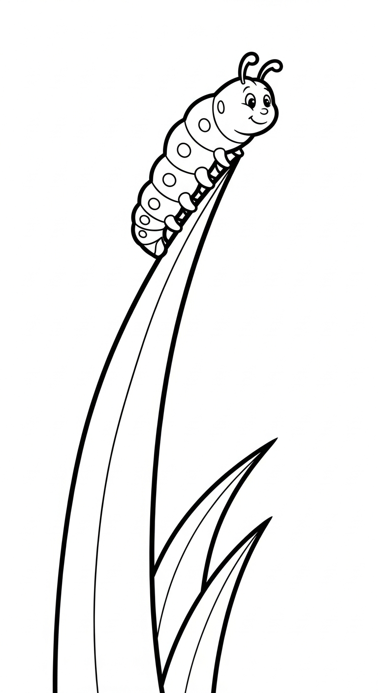 hình tô màu con sâu cho bé tải miễn phí