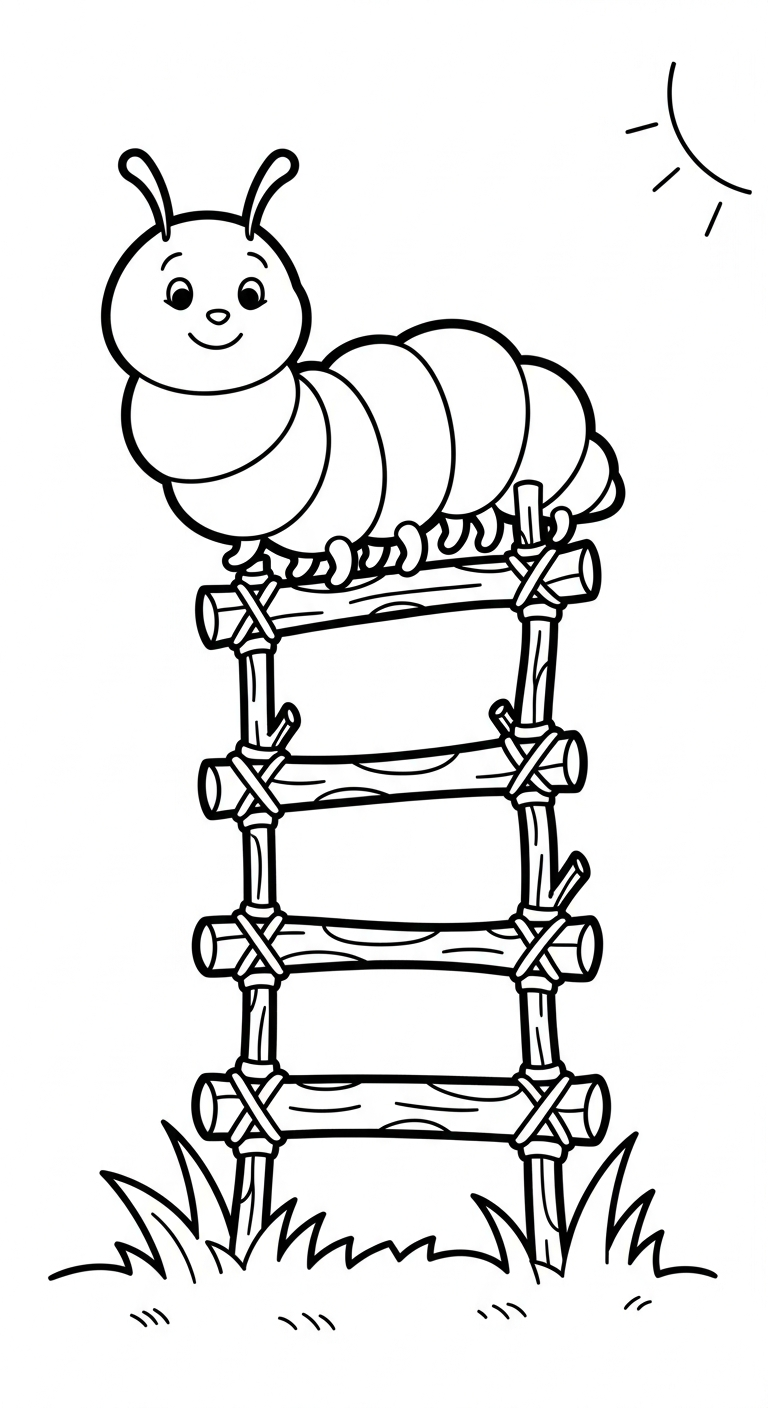 tải hình tô màu con sâu cho bé 4 tuổi