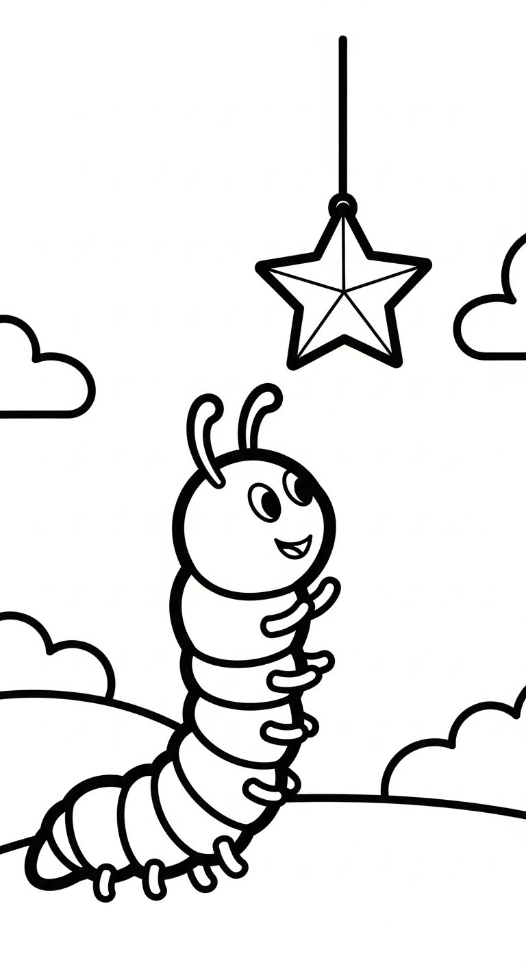 tải hình tô màu con sâu cho bé