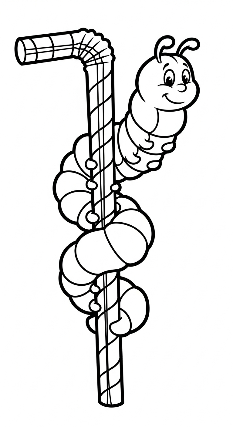 in hình tô màu con sâu