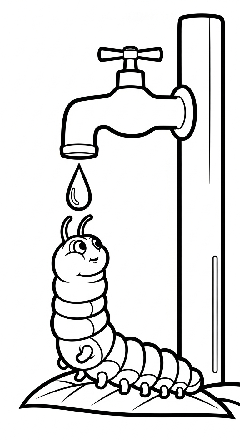 tải hình tô màu con sâu cho bé 8 tuổi