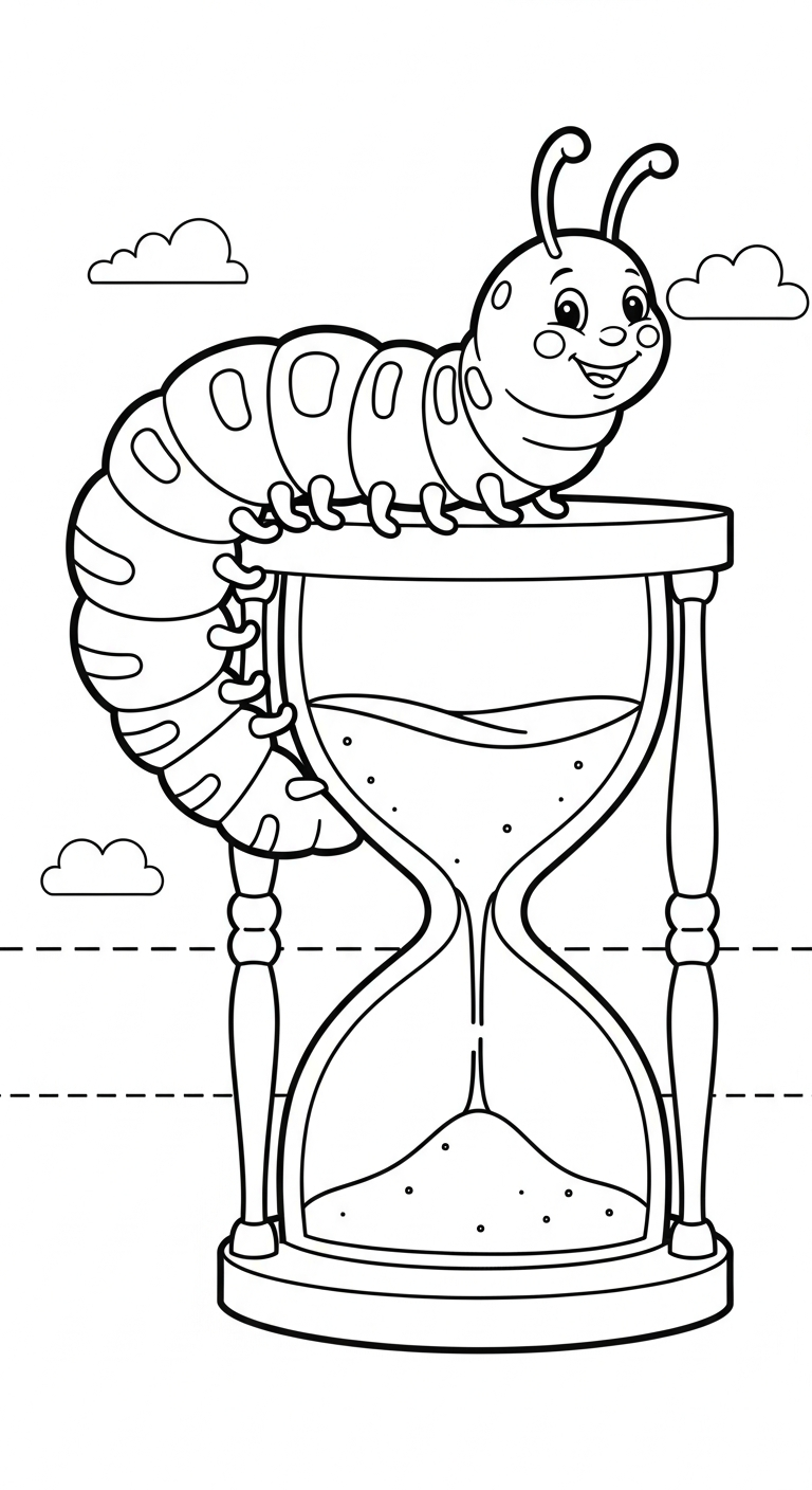 hình tô màu con sâu cho bé 8 tuổi