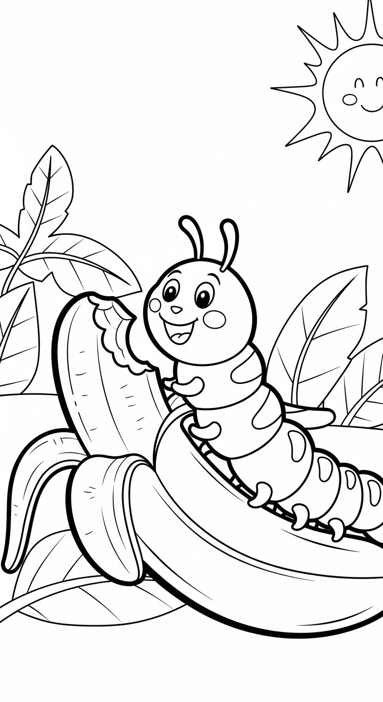 tranh tô màu con sâu cho bé 4 tuổi miễn phí