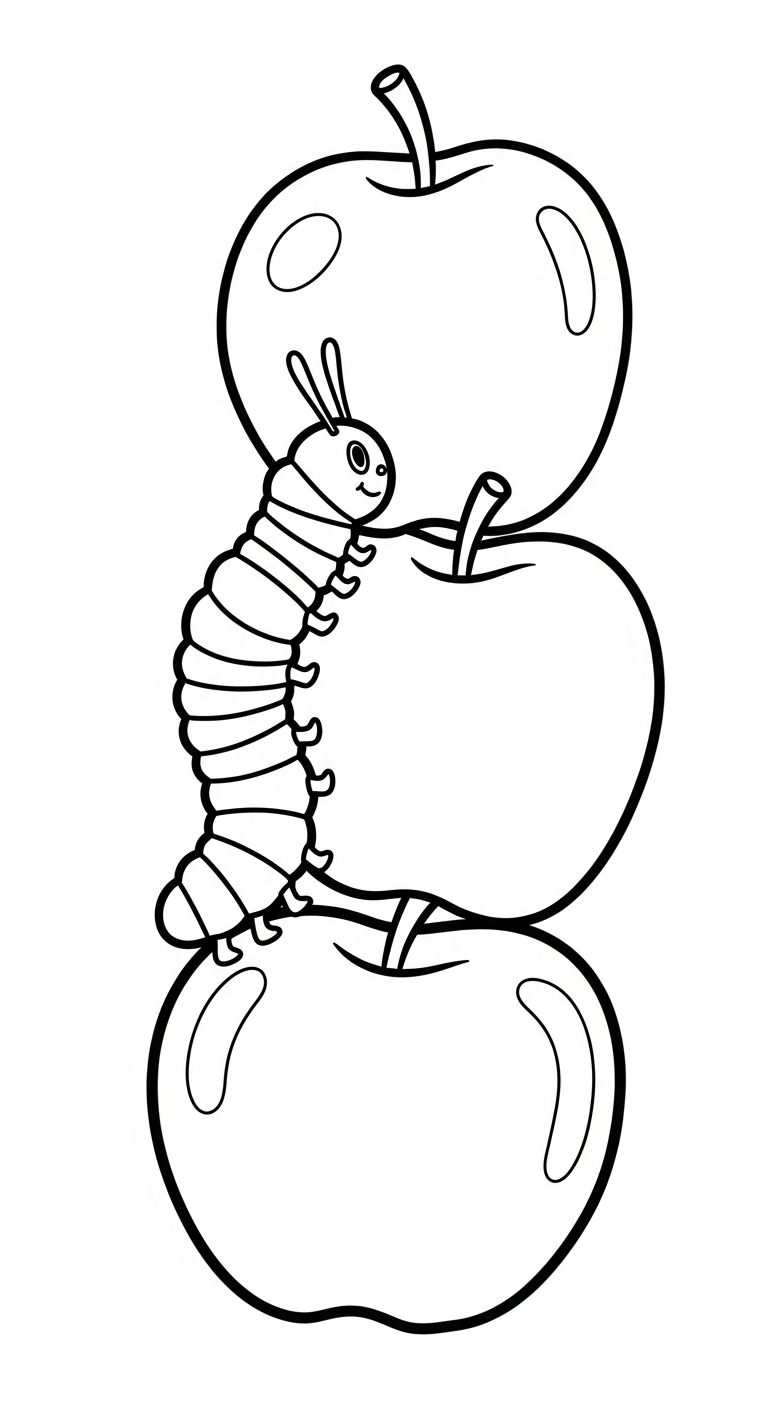 tranh tô màu con sâu miễn phí