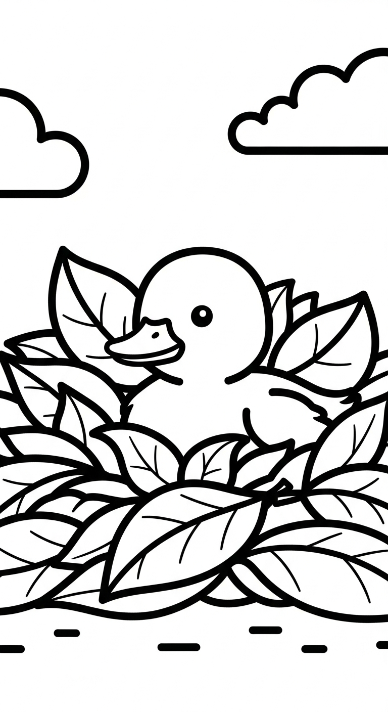 tranh tô màu con vịt rõ nét