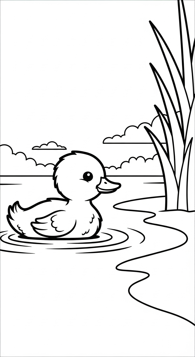 hình tô màu con vịt cho bé 7 tuổi miễn phí