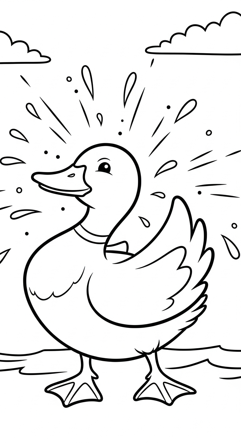 tranh tô màu con vịt cho bé 4 tuổi