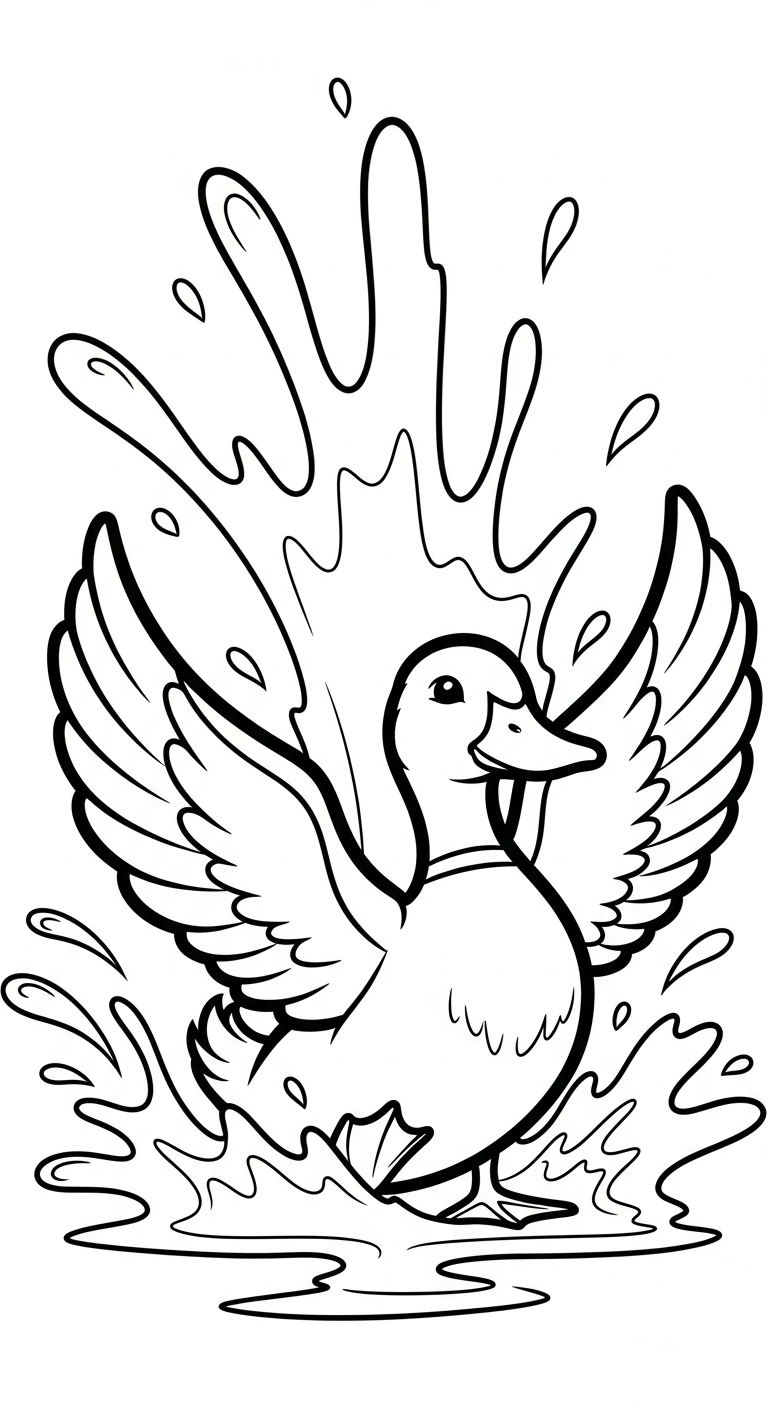 tranh tô màu con vịt cho bé 7-8 tuổi