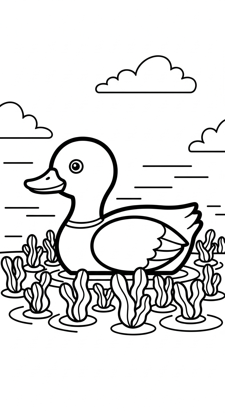 tải hình tô màu con vịt miễn phí