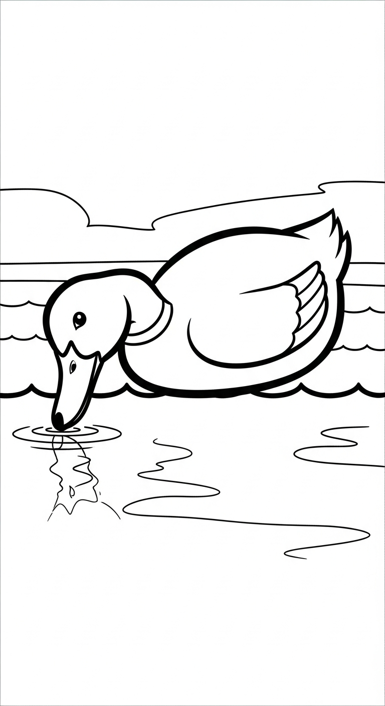 tranh tô màu con vịt cho bé 3 tuổi miễn phí 1