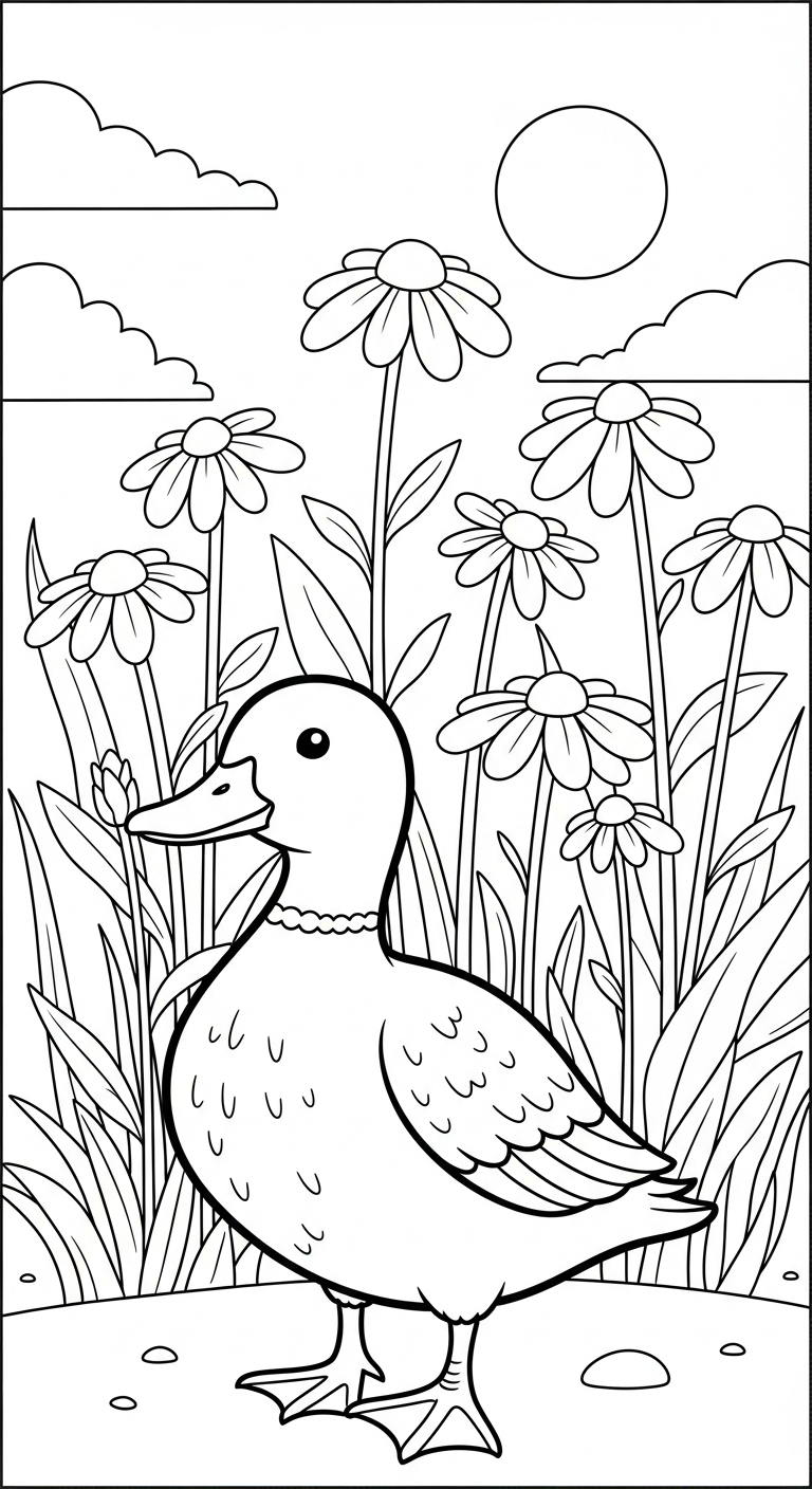 in hình tô màu con vịt