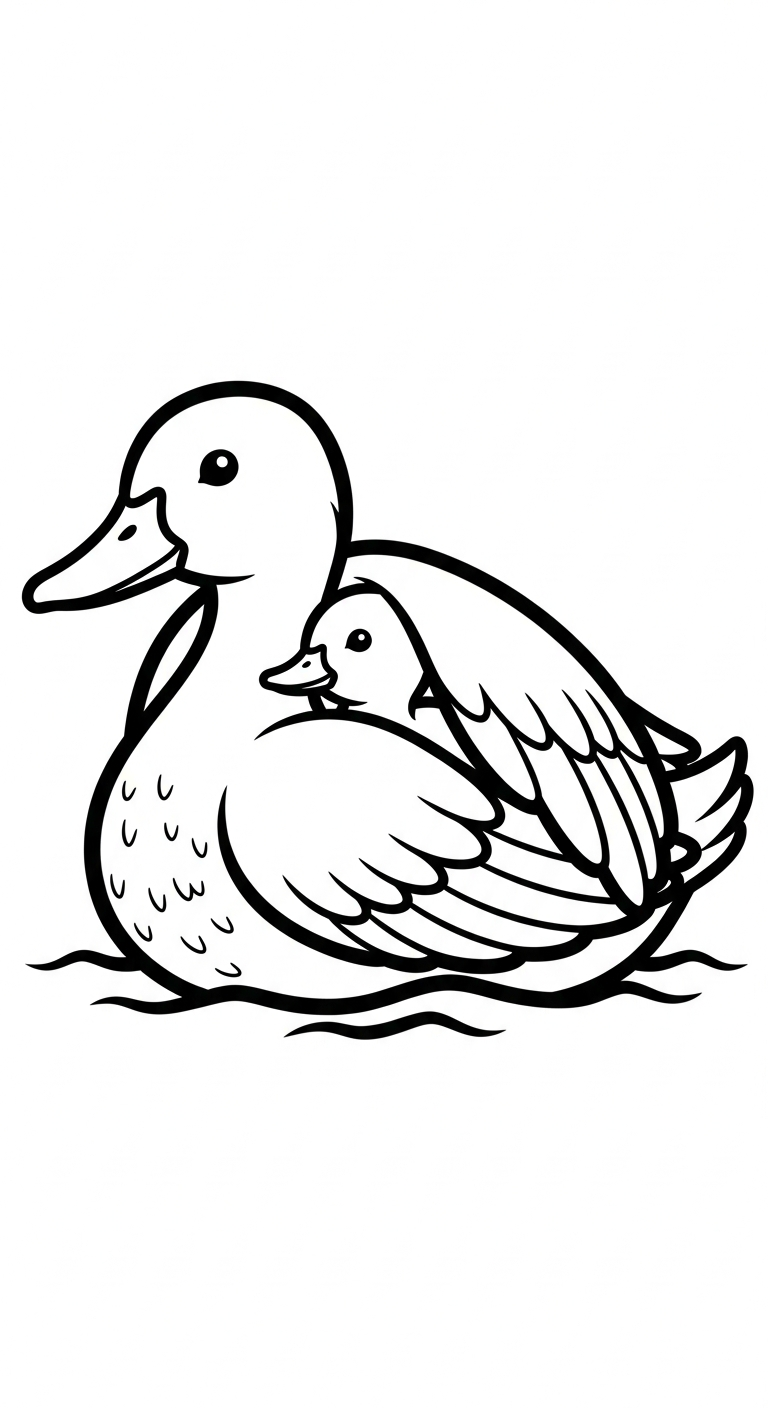 tải hình tô màu con vịt cho bé 4 tuổi