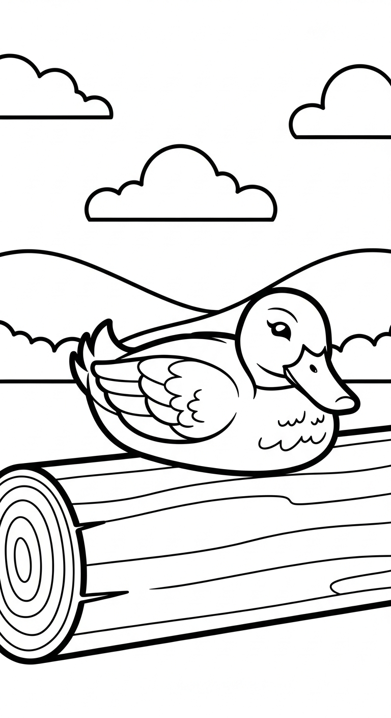 hình tô màu con vịt in ngay 1